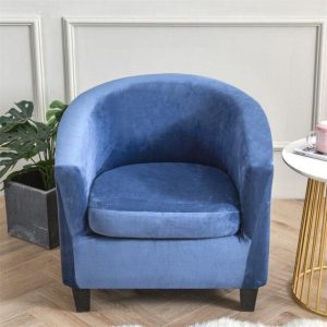 housse pour fauteuil cabriolet bleu azur velours