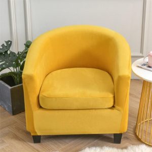 housse pour fauteuil cabriolet jaune velours