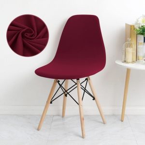 housse de chaise scandinave bordeaux