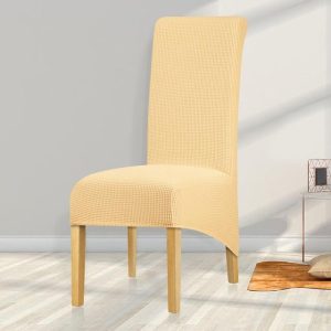 housse de chaise grande taille jacquard beige