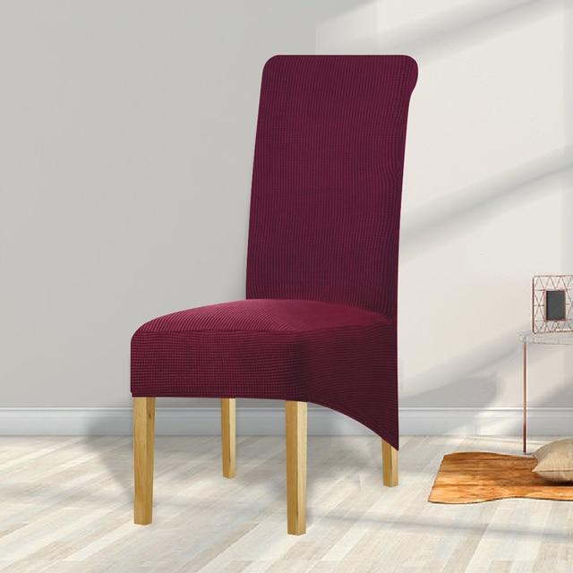Housse de Chaise Grande Taille Jacquard Bordeaux