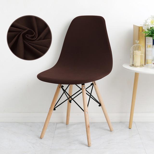 housse de chaise scandinave marron