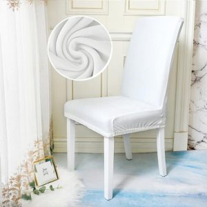 housse de chaise velours blanc