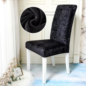 housse de chaise velours noir élégante