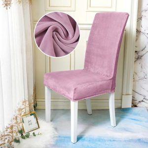 Housse de Chaise Velours Rose élégante