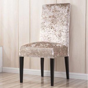 Housse de Chaise Velours de Glace Beige élégante