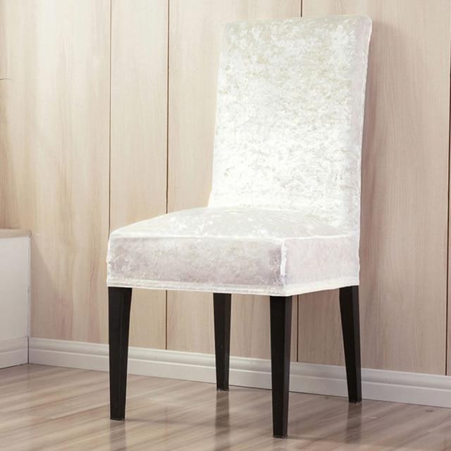 housse de chaise velours de glace blanc