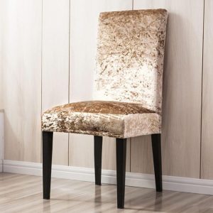 housse de chaise en velours champagne