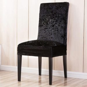 Housse de Chaise Velours de Glace Noir