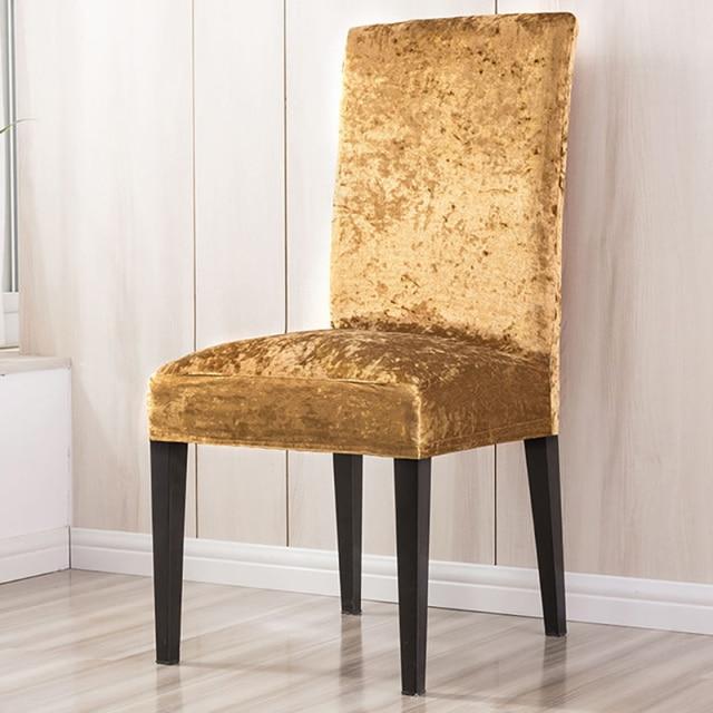 housse de chaise velours de glace or