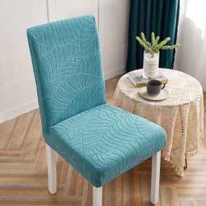 Housse de Chaise à Motifs Floraux Turquoise