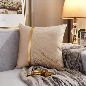 Housse de Coussin en Soie Bronze élégante