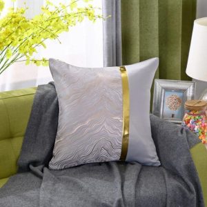 housse de coussin 45x45cm royal en soie gris clair