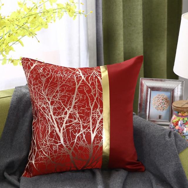 housse de coussin 45x45cm luxe rouge en soie