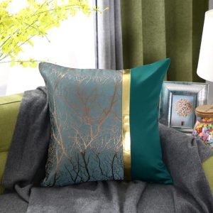 housse de coussin 45x45cm royal en soie vert