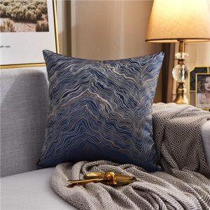 Housse de Coussin 45x45cm en Soie Bleu