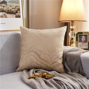 housse de coussin 45x45cm soie champagne