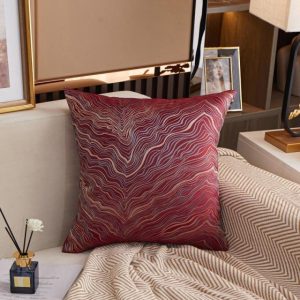 Housse de Coussin 45x45cm en Soie Rouge