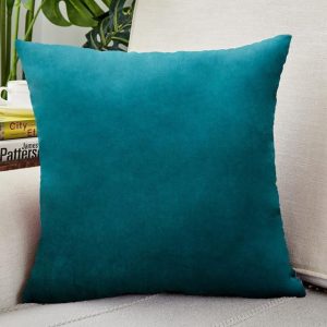 Housse de Coussin Velours 30x50cm Bleu Canard