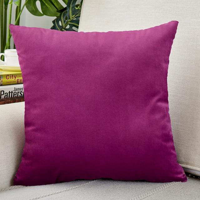 Coussin velours rose fuchsia