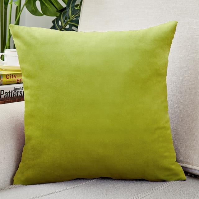 housse de coussin velours vert pomme