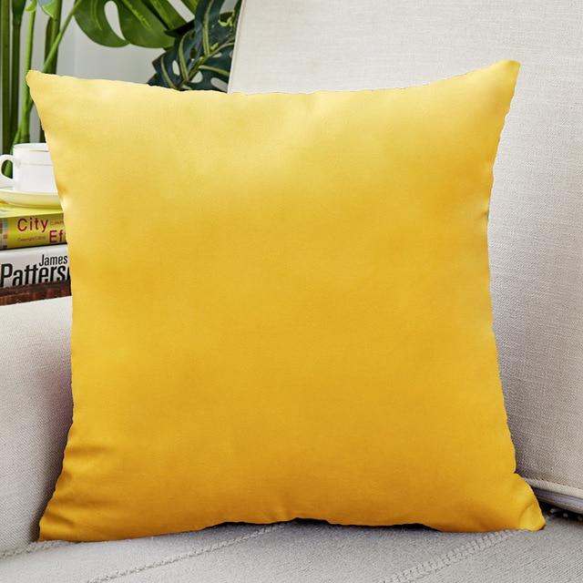 housse de coussin velours jaune