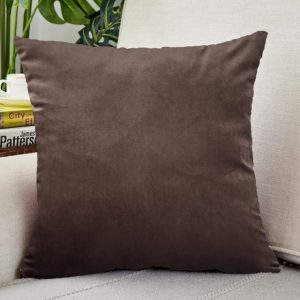 housse de coussin velours marron