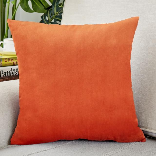housse de coussin velours 40x40cm orange élégante