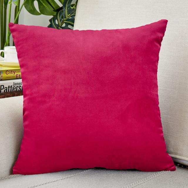 housse de coussin velours rose vif