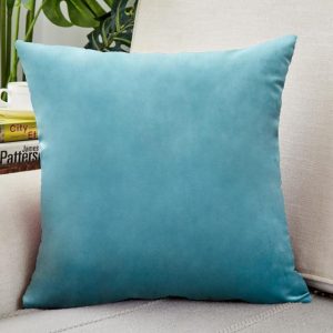 housse de coussin velours bleu tiffany
