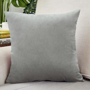 Housse de Coussin Velours 50x50cm Gris