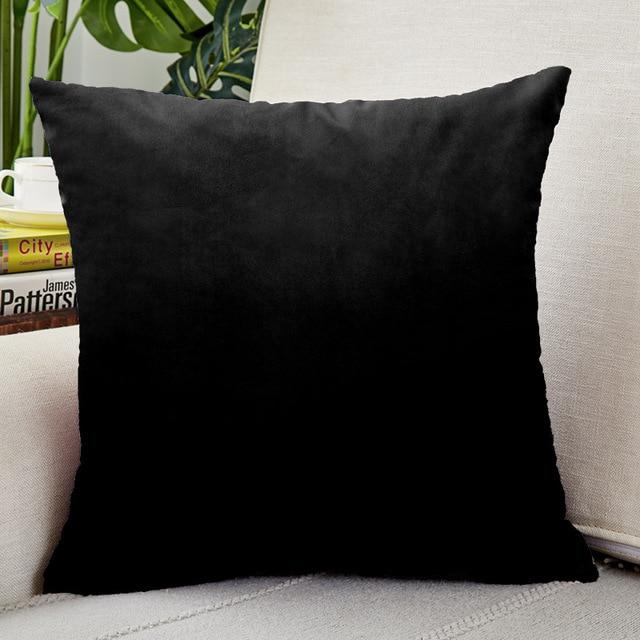 housse de coussin velours noir 50x50cm