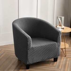 housse de fauteuil cabriolet damier gris anthracite