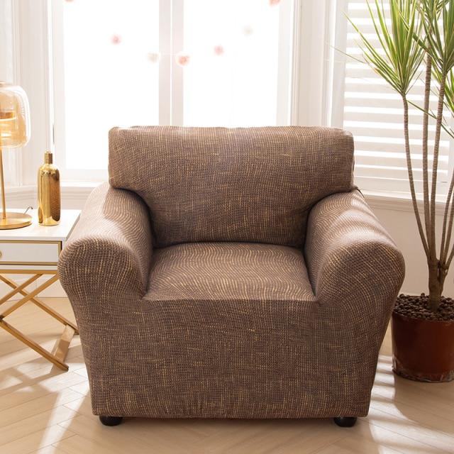 housse fauteuil club marron élégante