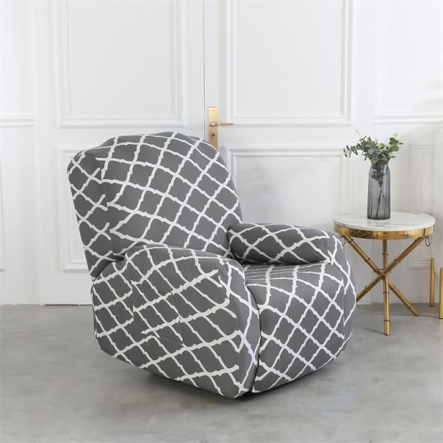 housse de fauteuil mosaïque gris