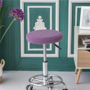 housse de tabouret jacquard violet
