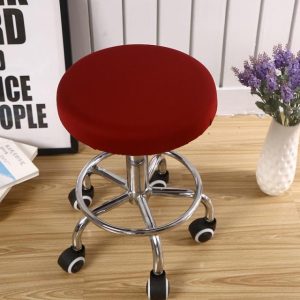 image de la housse de tabouret rond rouge