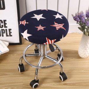 Housse de Tabouret Rond USA Star