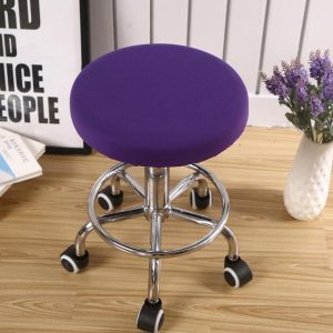Housse de Tabouret Rond Violet