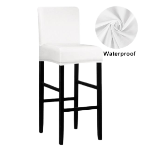 housse tabouret bar cuir blanc