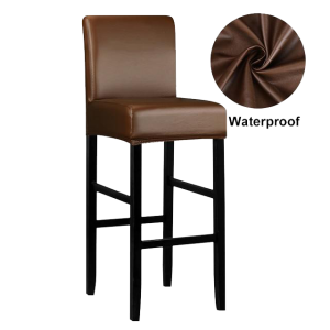 housse de tabouret de bar simili cuir marron