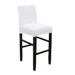 housse de tabouret de bar en velours blanc
