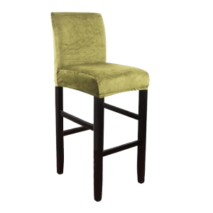 housse de tabouret de bar en velours vert amande