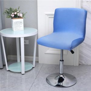 housse pour tabouret de bar bleu ciel