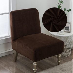 housse de fauteuil crapaud velours marron