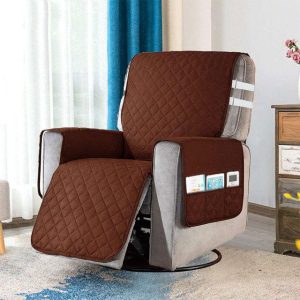 protège fauteuil relax unie marron