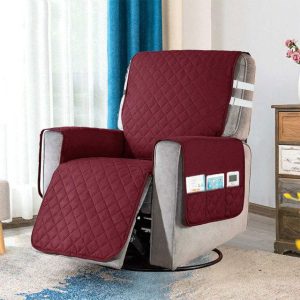 housse de fauteuil relax unie bordeaux