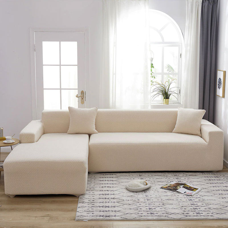 Housse de salon en jacquard beige
