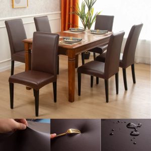 Housse de Chaise PU Cuir Marron