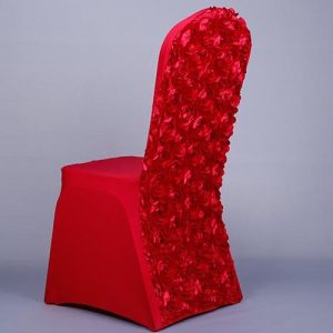 Housse de Chaise de Mariage Fleurs Rouge